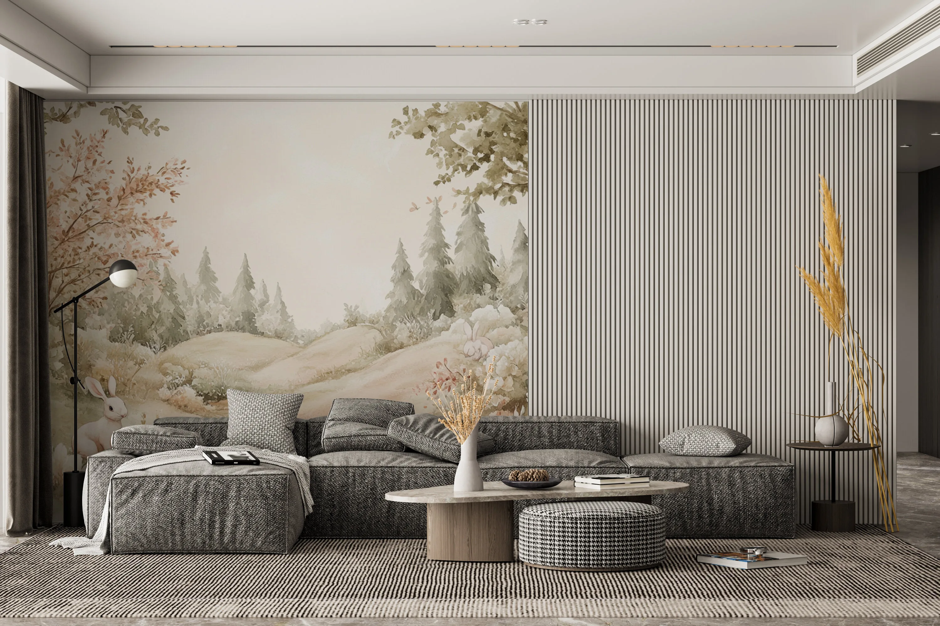 Rendered wallpaper image for Serene Nature Scene Wall Mural