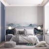 Watercolor painting of serene ocean waves