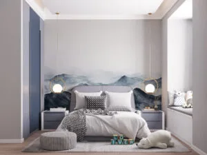 Watercolor painting of serene ocean waves