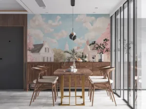Pastel-painted serene urban setting inspired by Charleston||