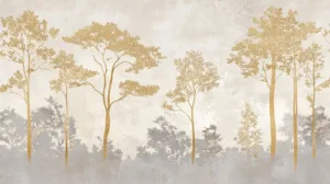 Alternative view of Serene Tree Landscape Wall Mural
