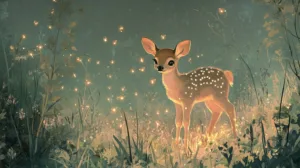 Alternative view of Serene Woodland Fawn Wall Mural