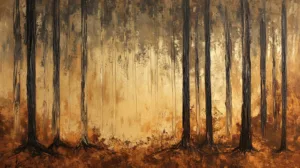Alternative view of Serene Woodland Landscape Wall Mural