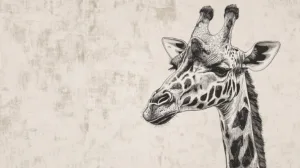 Alternative view of Stylized Giraffe Head Illustration Wall Mural