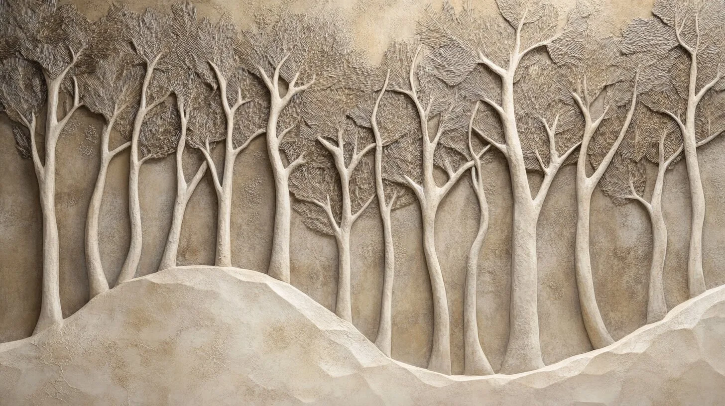 Main product image for Textured Forest Scene Relief Sculpture Wall Mural
