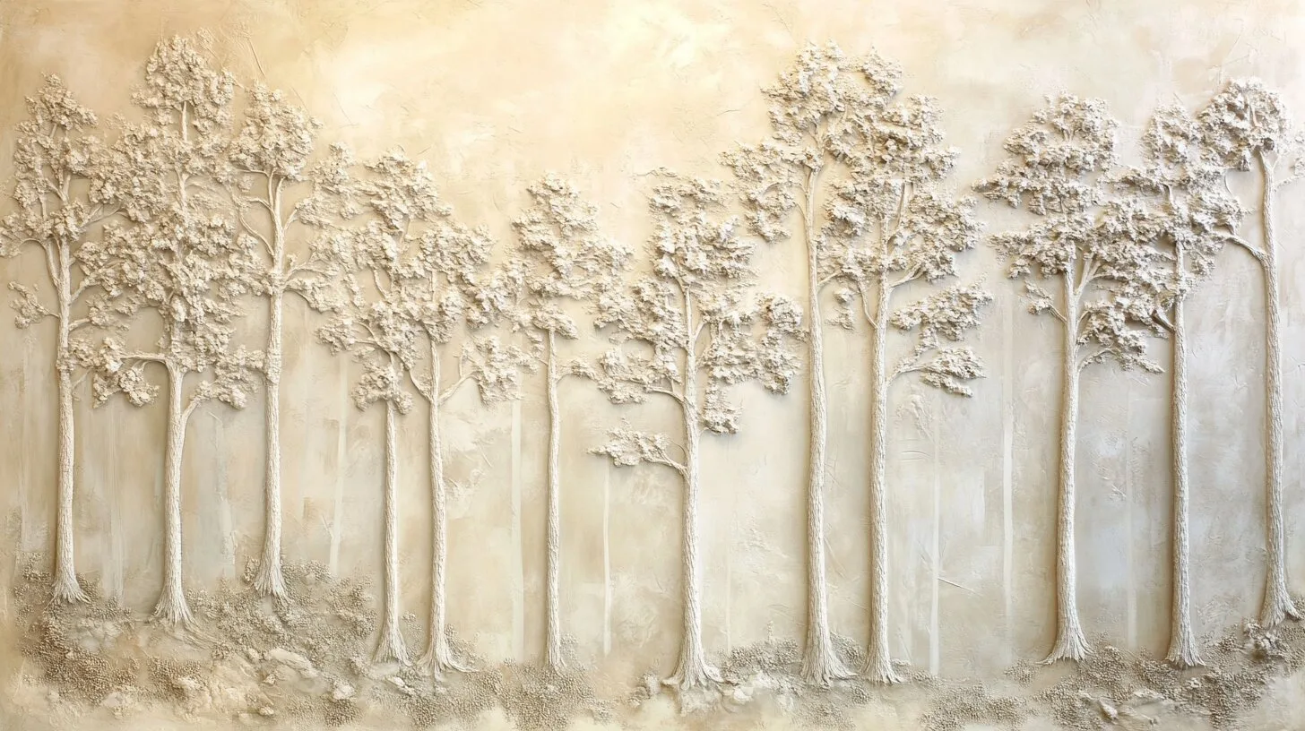 Main product image for Textured Relief Artwork of Trees Wall Mural
