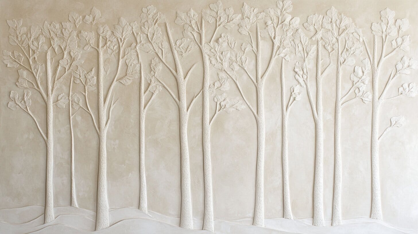 Main product image for Textured Wall Art Featuring Stylized Trees Wall Mural