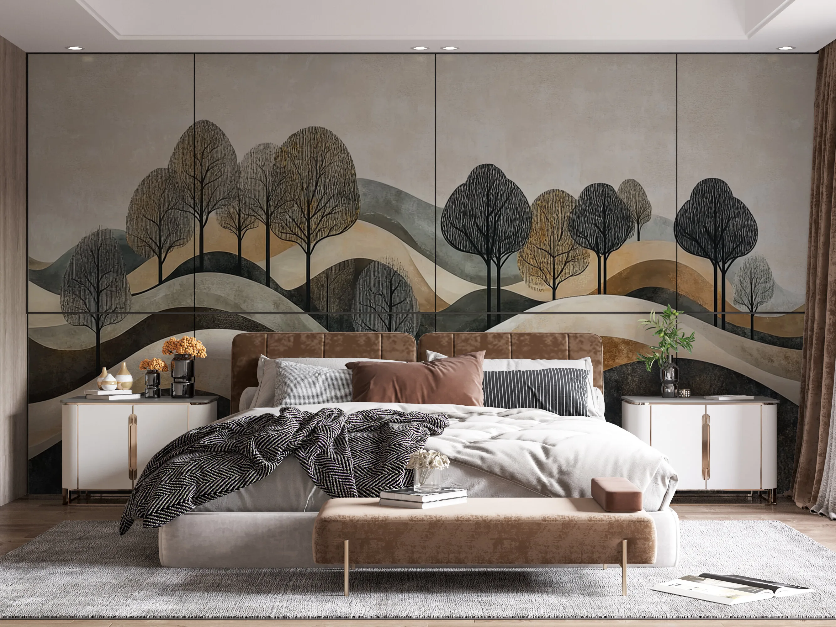 Rendered wallpaper image for Tranquil Abstract Landscape Wall Mural