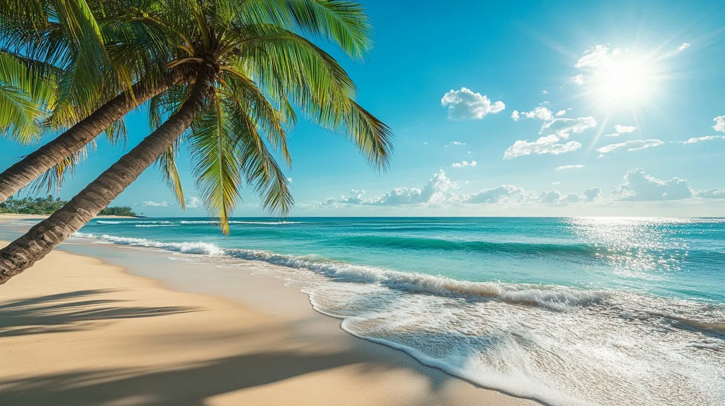 Main product image for Tranquil Beach Scene Wall Mural