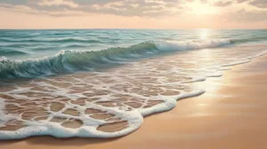 Alternative view of Tranquil Beach Sunset Wall Mural