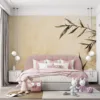 Textured background with botanical elements in soft warm tones||