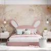 A serene floral arrangement with delicate flowers and soft foliage in soft pinks