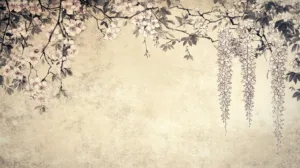 Alternative view of Tranquil Floral Elegance Wall Mural