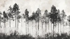 Alternative view of Tranquil Forest Landscape Wall Mural