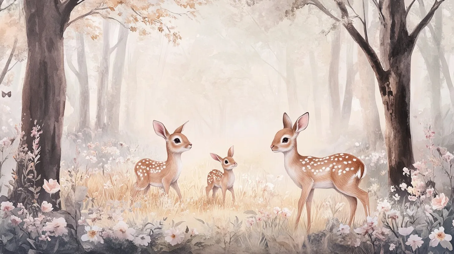 Main product image for Tranquil Forest with Deer Wall Mural