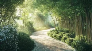 Alternative view of Tranquil Garden Pathway Wall Mural