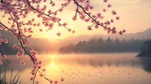 Alternative view of Tranquil Lakeside Serenity Wall Mural
