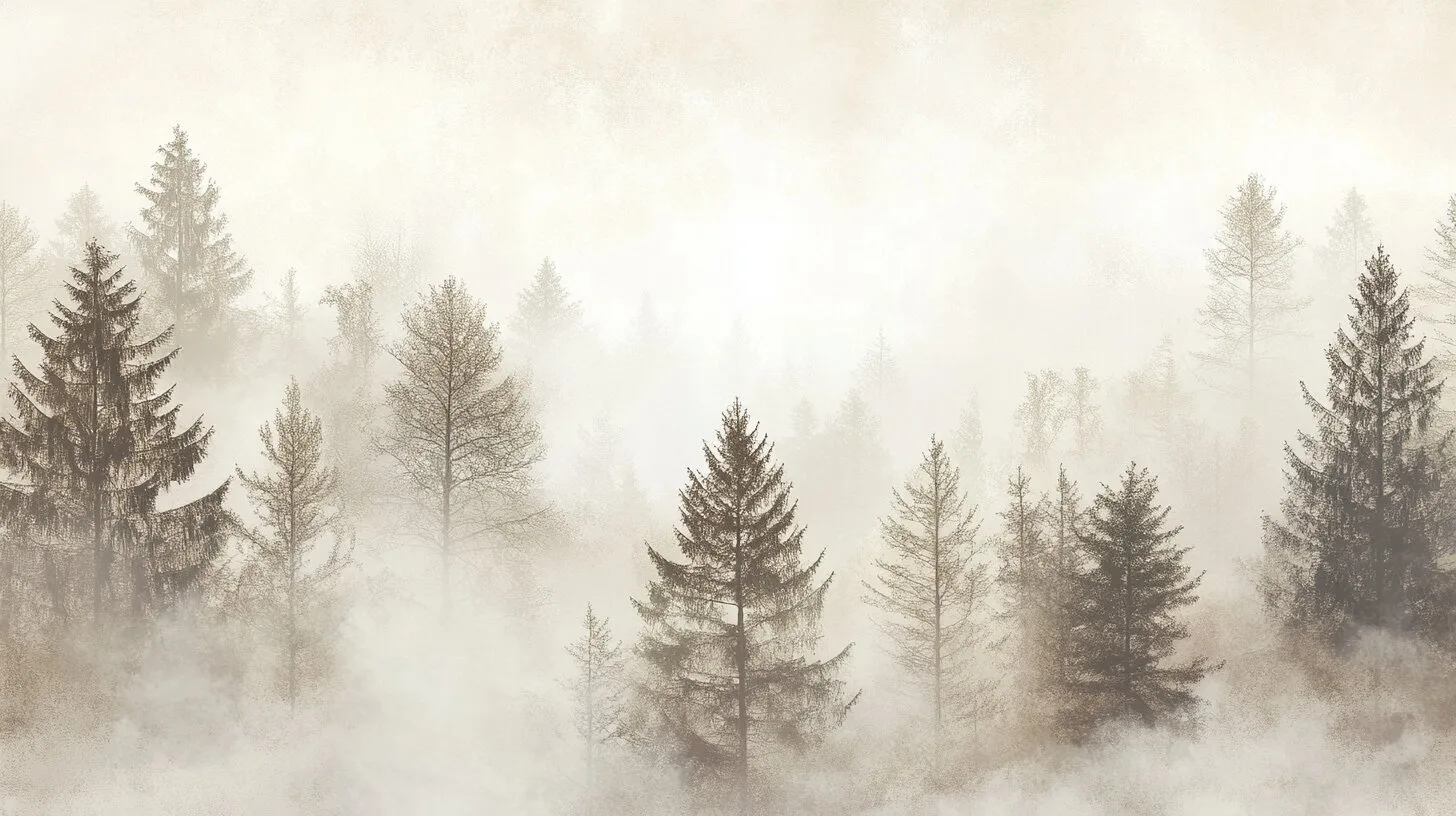 Main product image for Tranquil Misty Forest Scene Wall Mural