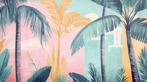 Alternative view of Tropical Vibe Wall Mural