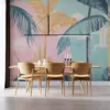 Colorful tropical mural inspired by Miami's vibrant landscape||