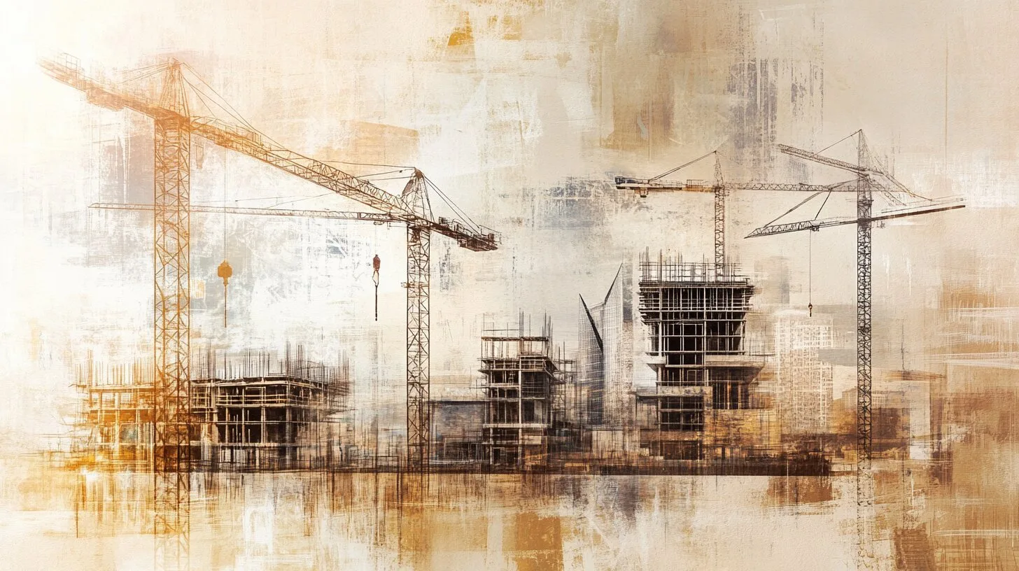 Main product image for Urban Construction Scene Wall Mural