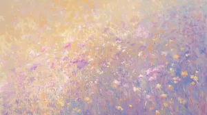 Alternative view of Vibrant Floral Abstract Wall Mural