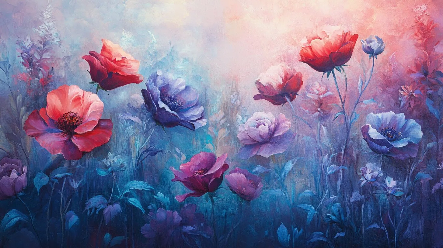 Main product image for Vibrant Floral Dreamscape Wall Mural