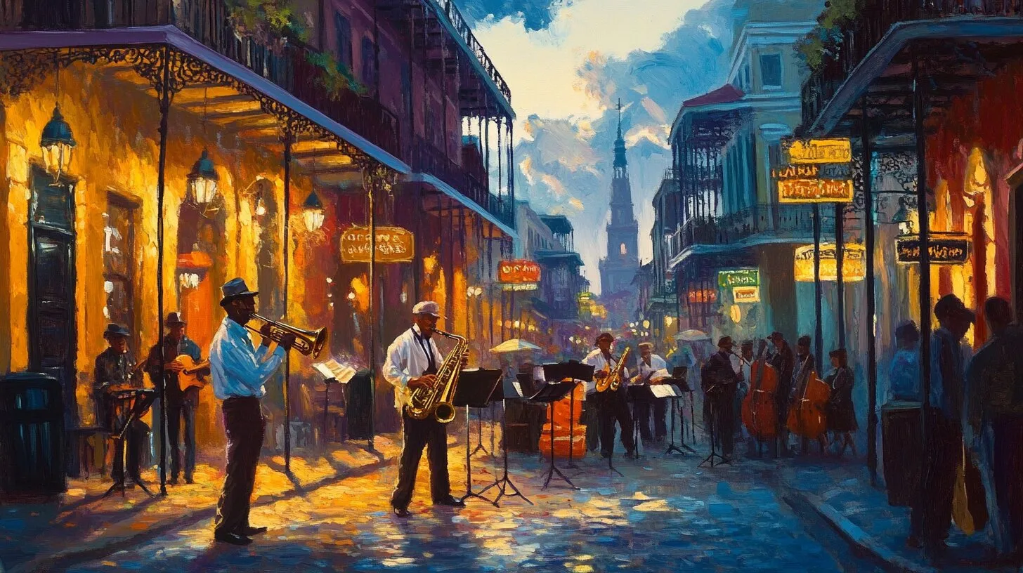 Main product image for Vibrant New Orleans Street Scene Wall Mural