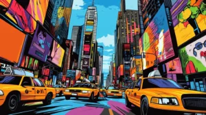 Alternative view of Vibrant New York City Art Wall Mural
