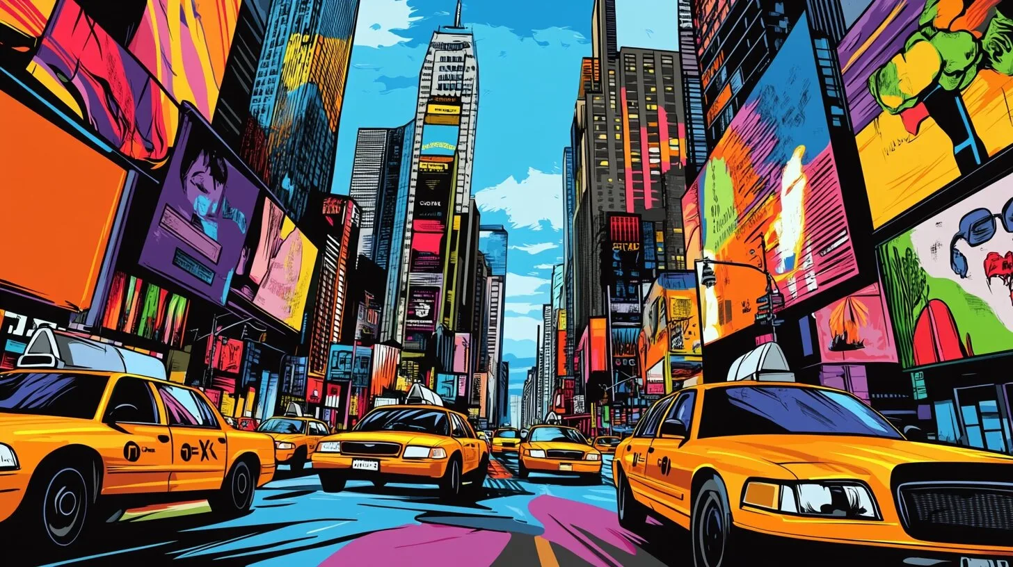 Main product image for Vibrant New York City Art Wall Mural