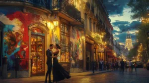 Alternative view of Vibrant Urban Evening in Buenos Aires Wall Mural