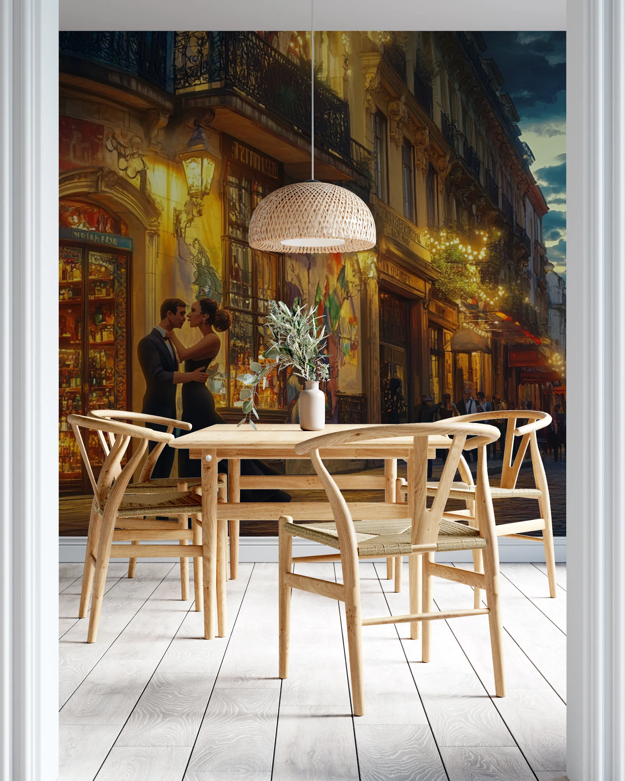 Rendered wallpaper image for Vibrant Urban Evening in Buenos Aires Wall Mural