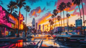 Alternative view of Vibrant Urban Graffiti Scene Wall Mural
