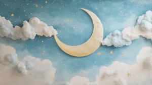 Alternative view of Whimsical Night Sky Art Wall Mural