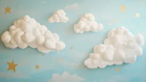 Alternative view of Whimsical Sky Art Wall Mural