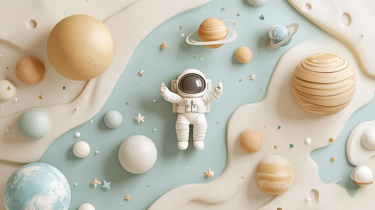 Main product image for Whimsical Space Adventure Wall Mural