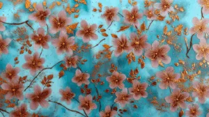 Alternative view of Blossom and Gold Serenity Canvas Art Wall Mural