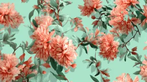 Alternative view of Coral Bloom Harmony on Mint Backdrop