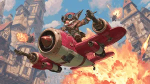 Alternative view of Corki - A Whimsical Adventure in the Sky Wall Mural