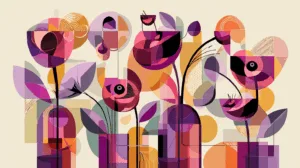 Alternative view of Dynamic Floral Geometry Artwork