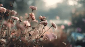 blurred flowers in various shades.