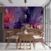 Vibrant abstract digital artwork with purples|oranges|and pinks