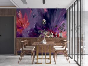 Vibrant abstract digital artwork with purples