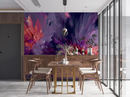 Vibrant abstract digital artwork with purples