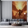 Kayle|the celestial warrior from League of Legends|depicted with majestic wings and ornate armor.