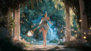 Alternative view of Lillia - Enchanted Pathway in Fantasy Wall Mural