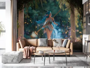 Lilia champion from League of Legends in a whimsical fantasy setting