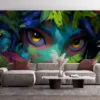 Close-up of Neeko from League of Legends with vibrant foliage||
