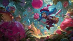 Alternative view of Poppy's Whimsical Sweet Escape Wall Mural