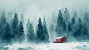 Alternative view of Serenity in a Snowy Retreat